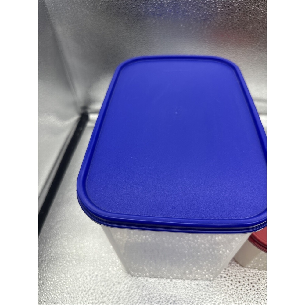 Tupperware Clear Plastic Rectangle Food Storage Containers Set of 2 - Picture 3 of 10